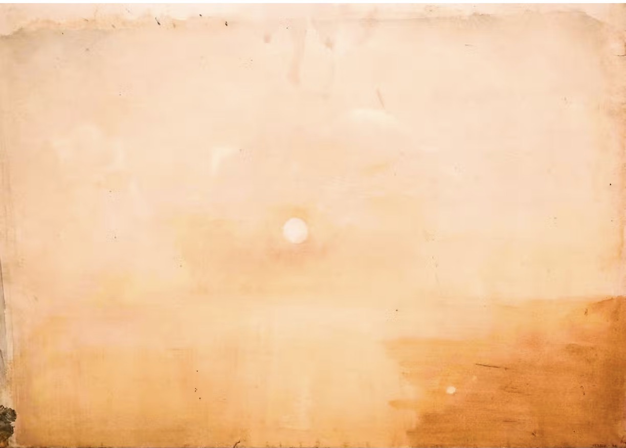 J. M. W. Turner's luminous painting of the sun rising over water